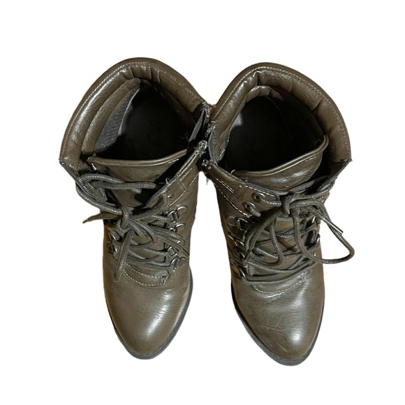 Lilly brown heeled combat boots - Picture 4 of 7